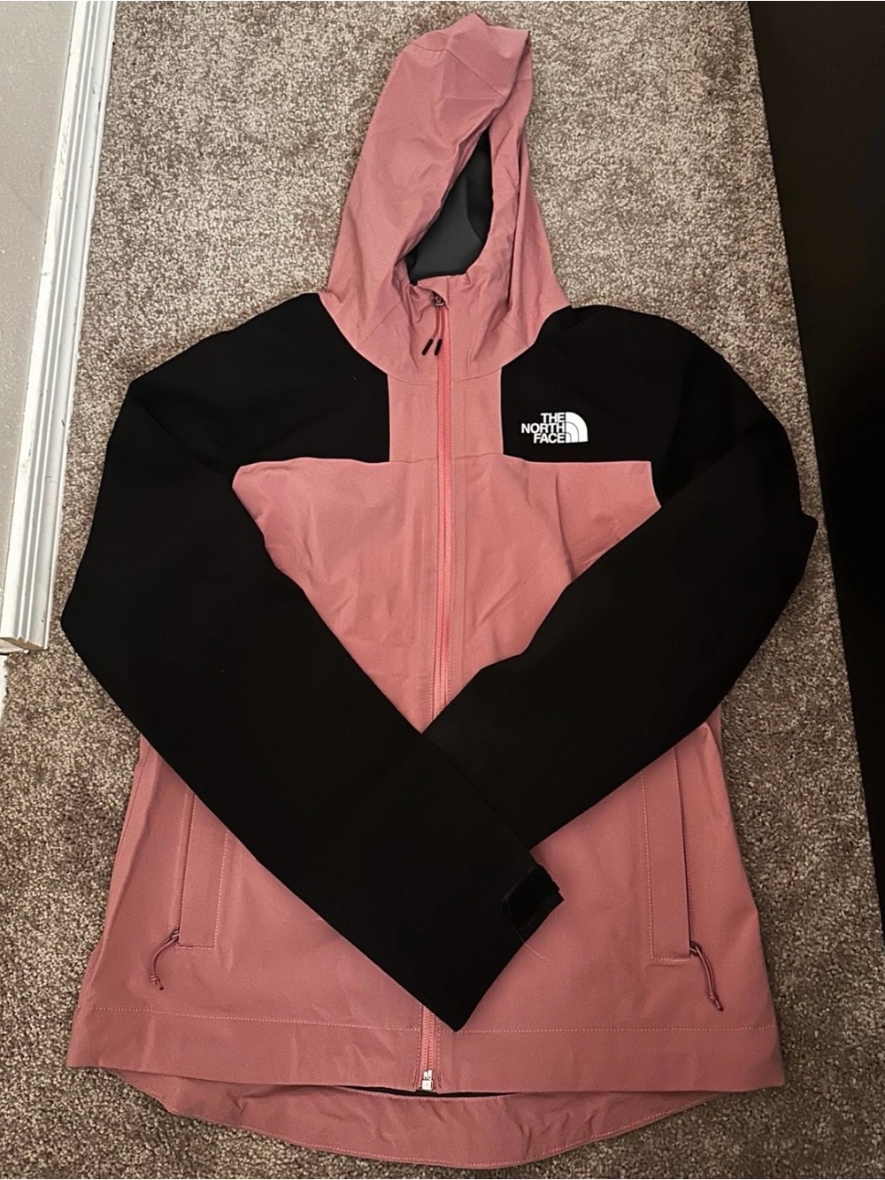 The North Face Pink and Black Hooded Jacket Size Small 0530